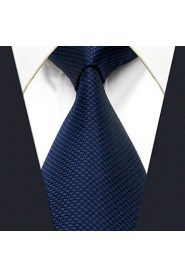 Men's Tie Navy Blue Dots Fashion 100% Silk Business