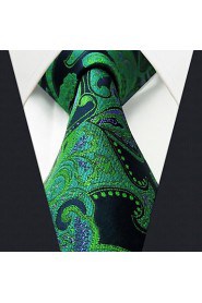 Men's Necktie Ties Paisley Dark Green Fashion Accessories Silk