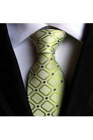 Men Wedding Cocktail Necktie At Work Green Squre Colors Tie
