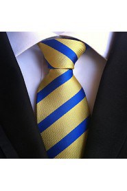 Men Wedding Cocktail Necktie At Work Yellow Blue Colors Tie
