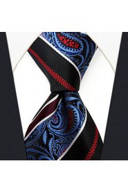 Stripes Paisley Blue Red Neckties Men Ties Wedding Extra Long Silk