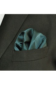 Men's Pocket Square Green Solid 100% Silk Wedding Business