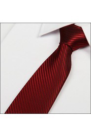 Men Red Twill Tie Polyester Silk Leisure Arrow Necktie