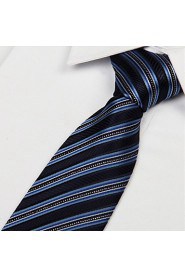 Purple Blue Black Striped Men Arrow Jacquard Necktie Tie
