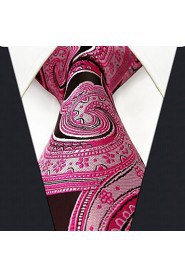 Shlax & Wing Necktie Paisley Pink Black Mens Tie Extra Long Size Wedding Party