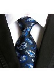 Men Wedding Cocktail Necktie At Work Blue White Colors Tie