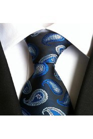 Men Wedding Cocktail Necktie At Work Blue White Colors Tie
