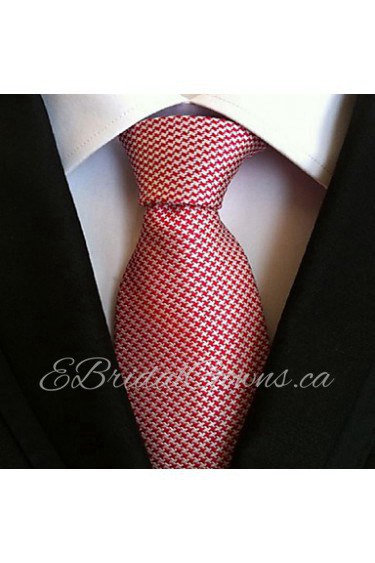 Men Wedding Cocktail Necktie At Work Pink White Colors Tie