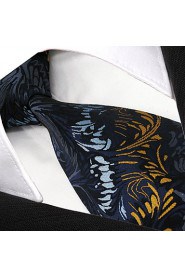 Men's Tie Navy Blue Paisley 100% Silk Casual Dress