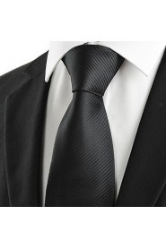 Men's Classic Striped Black Formal Necktie