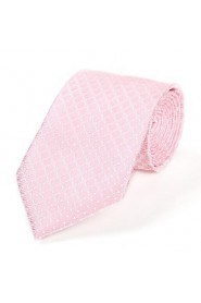 Men's Classic Pink Dot Microfiber Tie Necktie for Wedding Holiday Valentine Gift