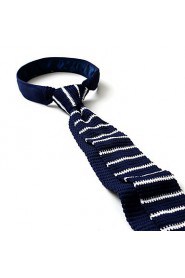 Contrast Color Stripes Pattern Knitted Necktie_N55026
