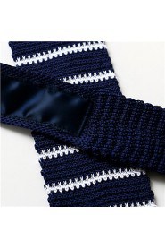 Contrast Color Stripes Pattern Knitted Necktie_N55026