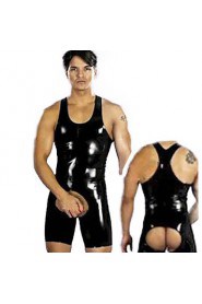 Gay SM Style Black PU Leather Men's Sexy Uniform