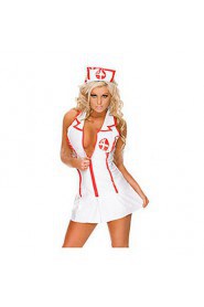 Sexy Nurse White Polyester Costume (2 Pieces)