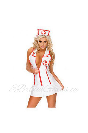 Sexy Nurse White Polyester Costume (2 Pieces)
