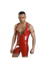 Gay Boxing Game Tights Red PVC Sexy Uniforms
