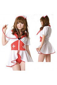 Sexy Women's Nurse White Halloween Costumes (3 Pieces)