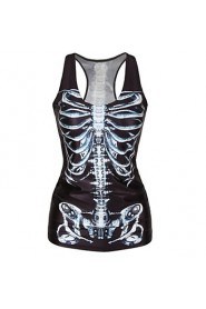 Black Skeleton Tank Top Dress Night Club Sexy Uniform