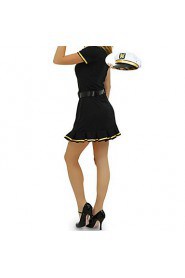 Hot Girl Black Spandex Lycra Dress Pilot Uniform Naval Uniform