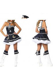 Hot Classics Naval Officer Black Terylene Strapless Navy Uniform