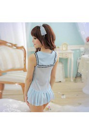 Sweet Schoolgirl Light Blue Polyester Maid lingerie