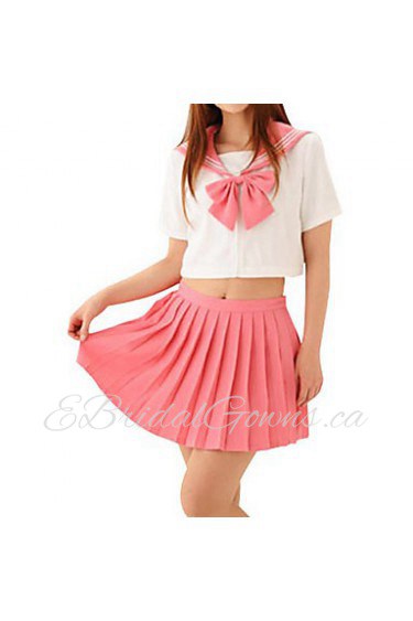 Sexy Girl Pink Candy Polyester School Uniform (2 Pieces)
