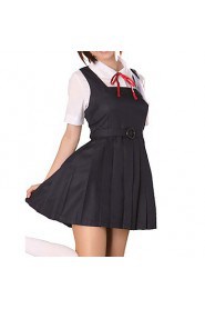Cute Girl Black Polyester School Uniform (2 Pieces)