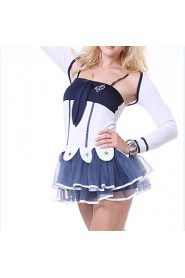 Cute Anchor White and Ink Blue Sailor girl Uniform