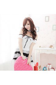 Sweet Girl Black-and-white Polyester Maid Uniform