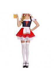 Beer Festival Cute Girl Red Maid Uniform (One Size)