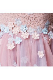 Lace Tulle A-line Scoop Cocktail Party / Prom Dress