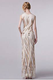 Scoop Evening Dress Floor-length Sheath / Column with Embroidery
