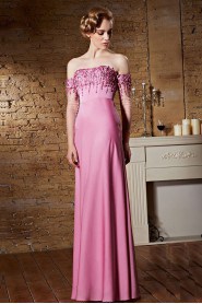 Off-the-Shoulder Strapless Floor-length Evening / Prom Dress with Paillettes