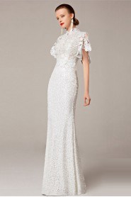 Trumpet / Mermaid High Neck Floor-length Evening Dress with Paillettes