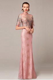 Trumpet / Mermaid Floor-length High Neck Evening Dress with Embroidery