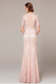 Trumpet / Mermaid High Neck Evening Dress Floor-length with Embroidery / Crystal