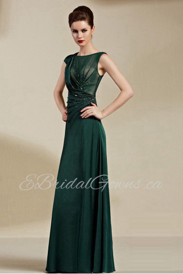 Scoop Floor-length Evening / Prom Dress with Paillettes