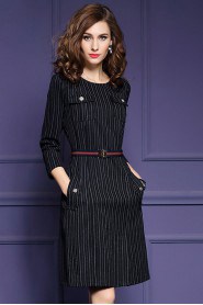 A-line Knee-length 3/4 Length Sleeve Scoop Mother of the Bride Dress