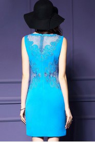 Lace Knee-length Sleeveless Scoop Mother of the Bride Dress