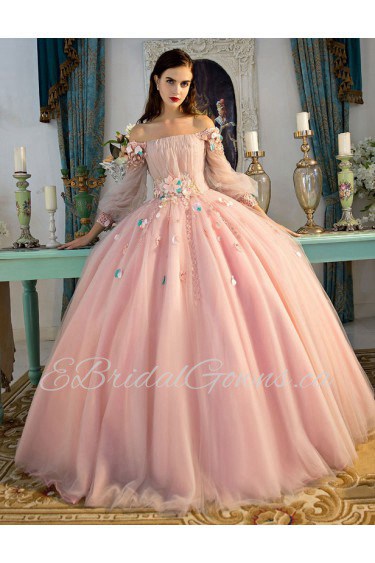 Ball Gown Off-the-shoulder Prom / Formal Evening / Quinceanera / Sweet 18 Dress with Beading