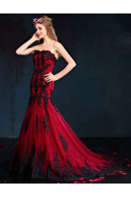 Trumpet / Mermaid Strapless Prom / Formal Evening Dress with Embroidery