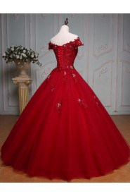 Ball Gown Off-the-shoulder Prom / Formal Evening / Quinceanera / Sweet 18 Dress with Crystal