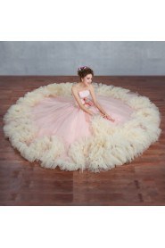 Ball Gown Strapless Prom / Formal Evening / Quinceanera / Sweet 18 Dress with Flower(s)
