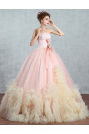 Ball Gown Strapless Prom / Formal Evening / Quinceanera / Sweet 18 Dress with Flower(s)