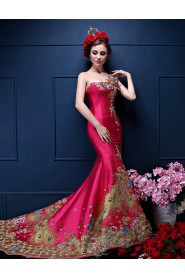 Trumpet / Mermaid One Shoulder Prom / Formal Evening Dress with Embroidery