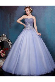 Ball Gown Strapless Tulle Prom / Formal Evening / Quinceanera / Sweet 18 Dress with Flower(s)