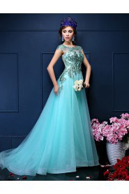 A-line Scoop Prom / Formal Evening Dress with Crystal