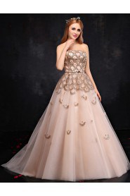 A-line Strapless Prom / Formal Evening Dress with Crystal