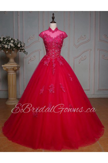 Ball Gown High Neck Prom / Formal Evening Dress with Beading